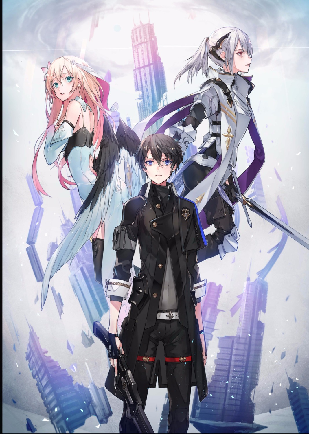 armor, dress, gun, jeanne_e._anise, kai_sakura_vento, naze_boku_no_sekai_wo_daremo_oboeteinai_no_ka?, neco, rinne_(nazeboku)