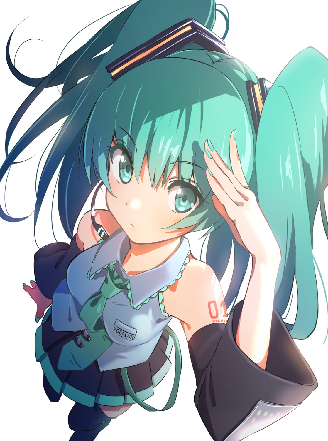 domo1220, hatsune_miku, tattoo, thighhighs, vocaloid
