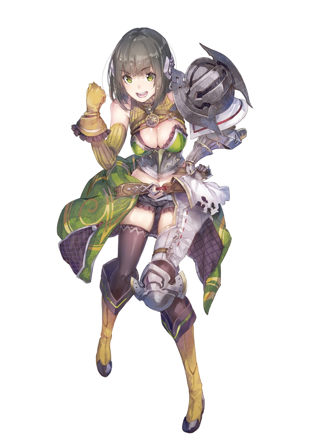 armor, atelier, atelier_firis, cleavage, drossel_weissberg, koei_tecmo, thighhighs, yuugen