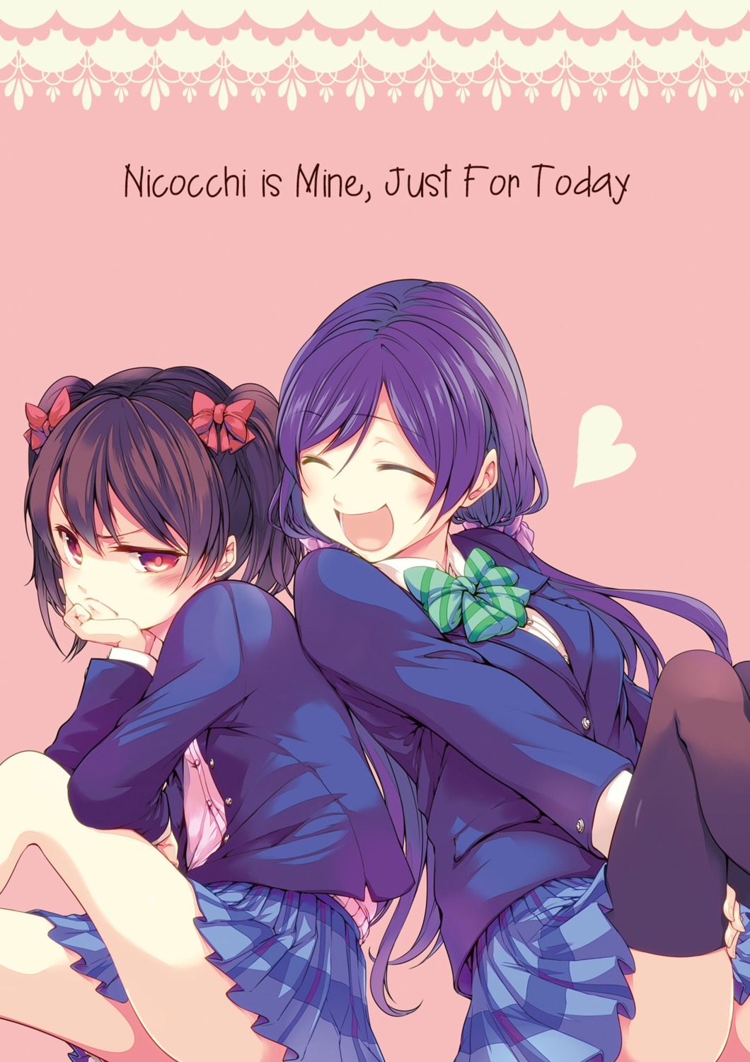 chado, love_live!, love_live!_(series), seifuku, thighhighs, toujou_nozomi, yazawa_nico
