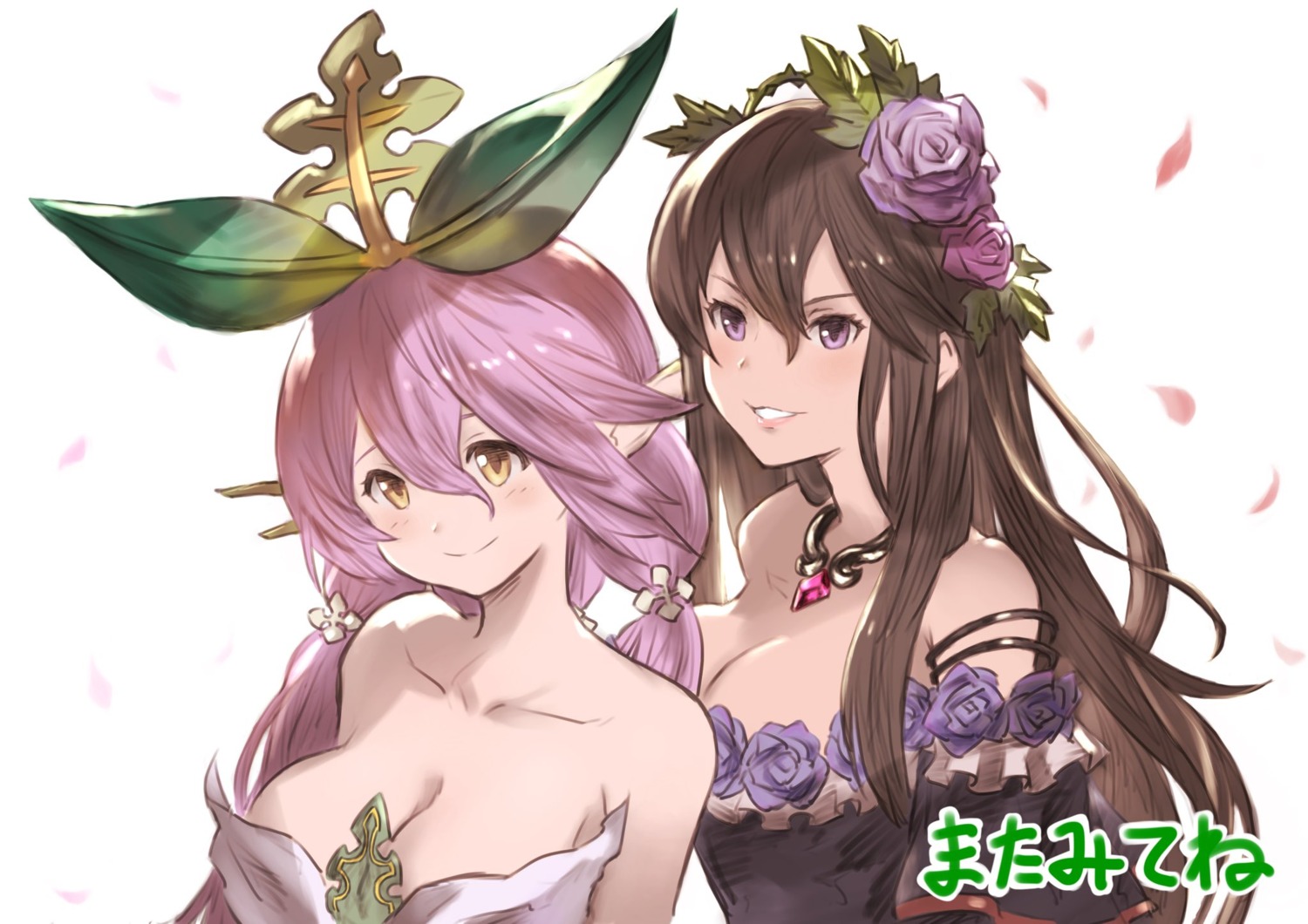 cleavage, dress, fukuhara_tetsuya, granblue_fantasy, rosetta_(granblue_fantasy), yggdrasill_(granblue_fantasy)