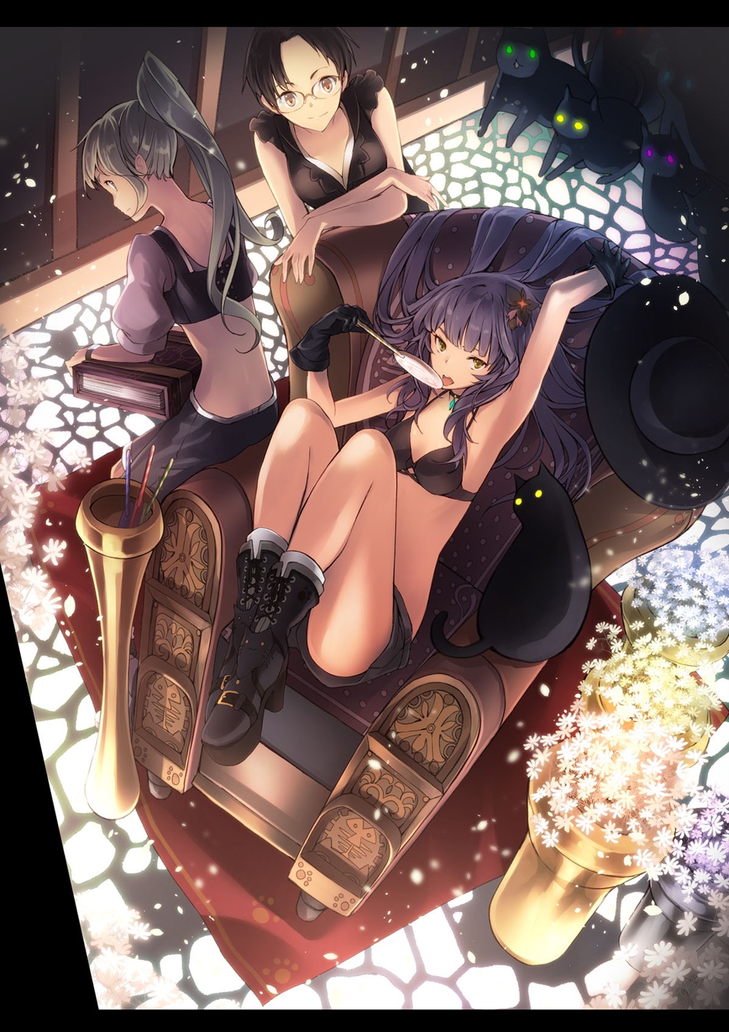 bikini_top, cleavage, heels, megane, neko, noraico, swimsuits