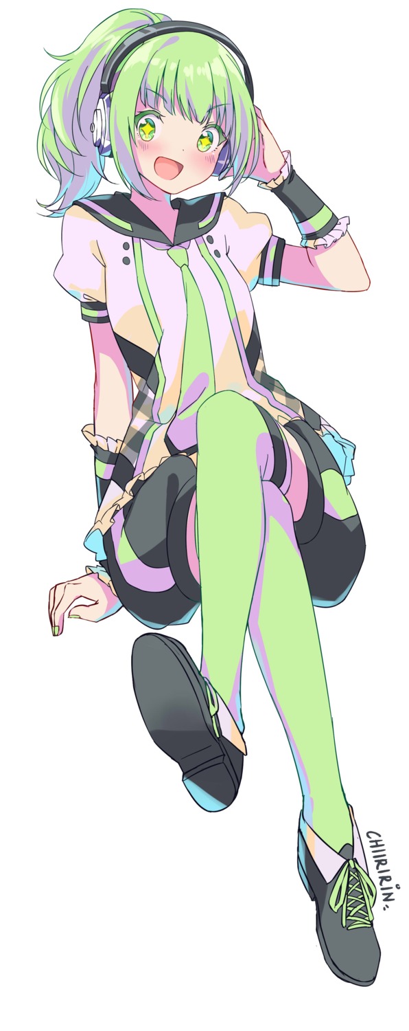chiiririn, headphones, thighhighs
