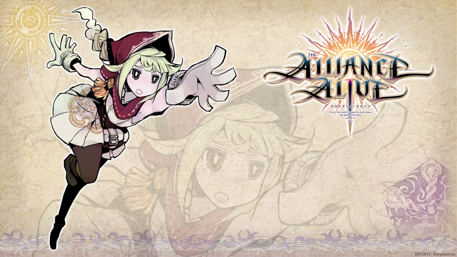 dress, furyu, pantyhose, rachel_(the_alliance_alive), tagme, the_alliance_alive, wallpaper