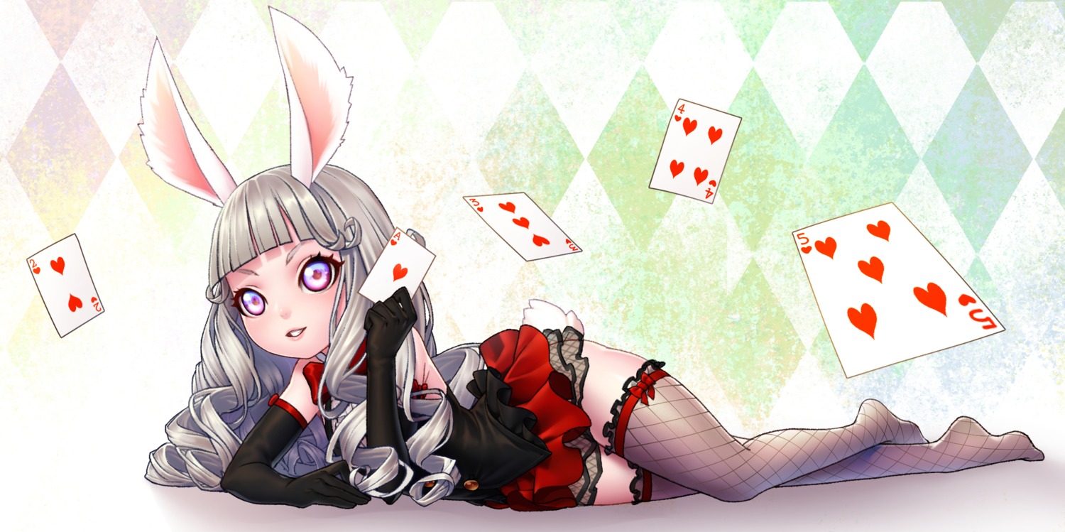 animal_ears, bunny_ears, elin, fishnets, tail, tera_online, thighhighs, yakitori_(taikisyatoru)