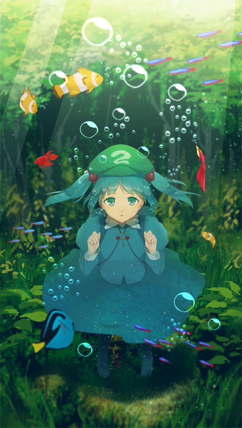 aki_mikan, dress, gomibukurokarasu, kawashiro_nitori, touhou, wet