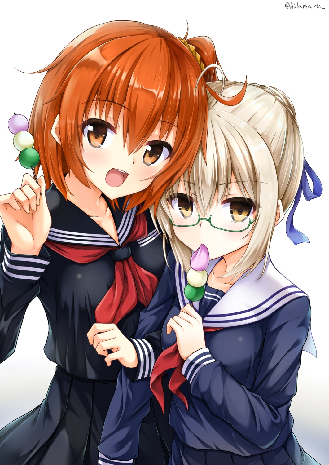 fate/grand_order, fujimaru_ritsuka_(female), heroine_x_alter, hino_(2nd_life), megane, seifuku