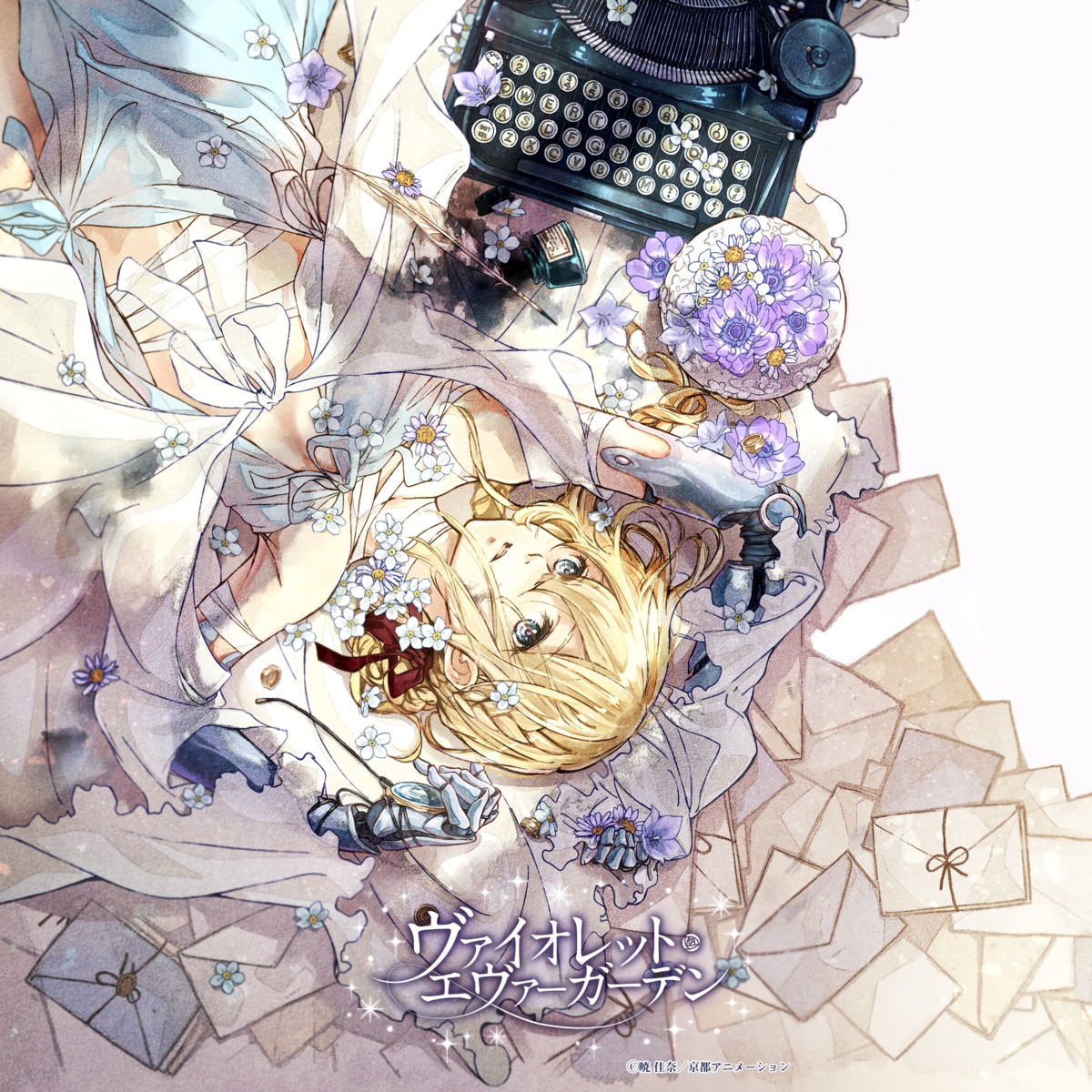 bandages, cleavage, dress, open_shirt, see_through, takase_akiko, violet_evergarden, violet_evergarden_(character)
