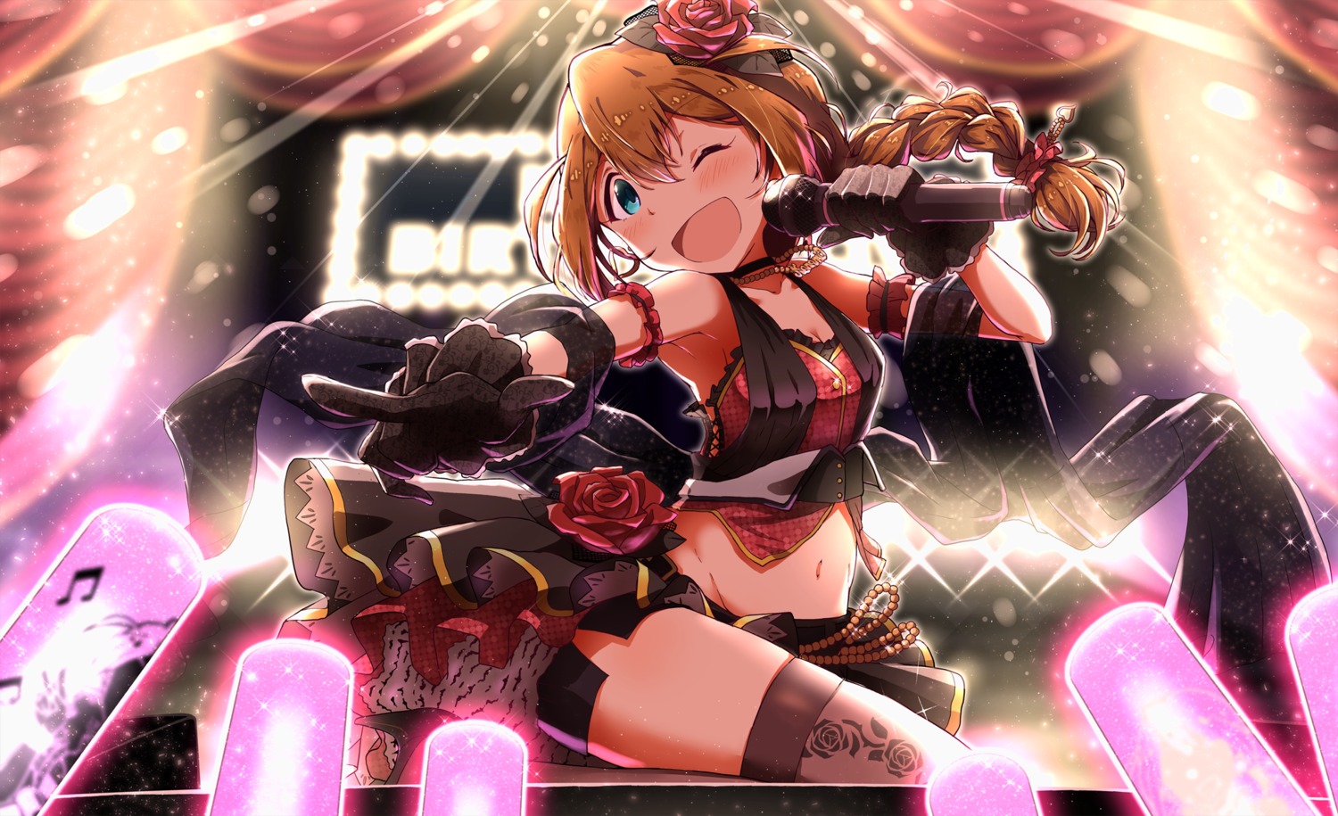 baba_konomi, cleavage, fubuki_(pekesan), the_idolm@ster, the_idolm@ster_million_live!, thighhighs