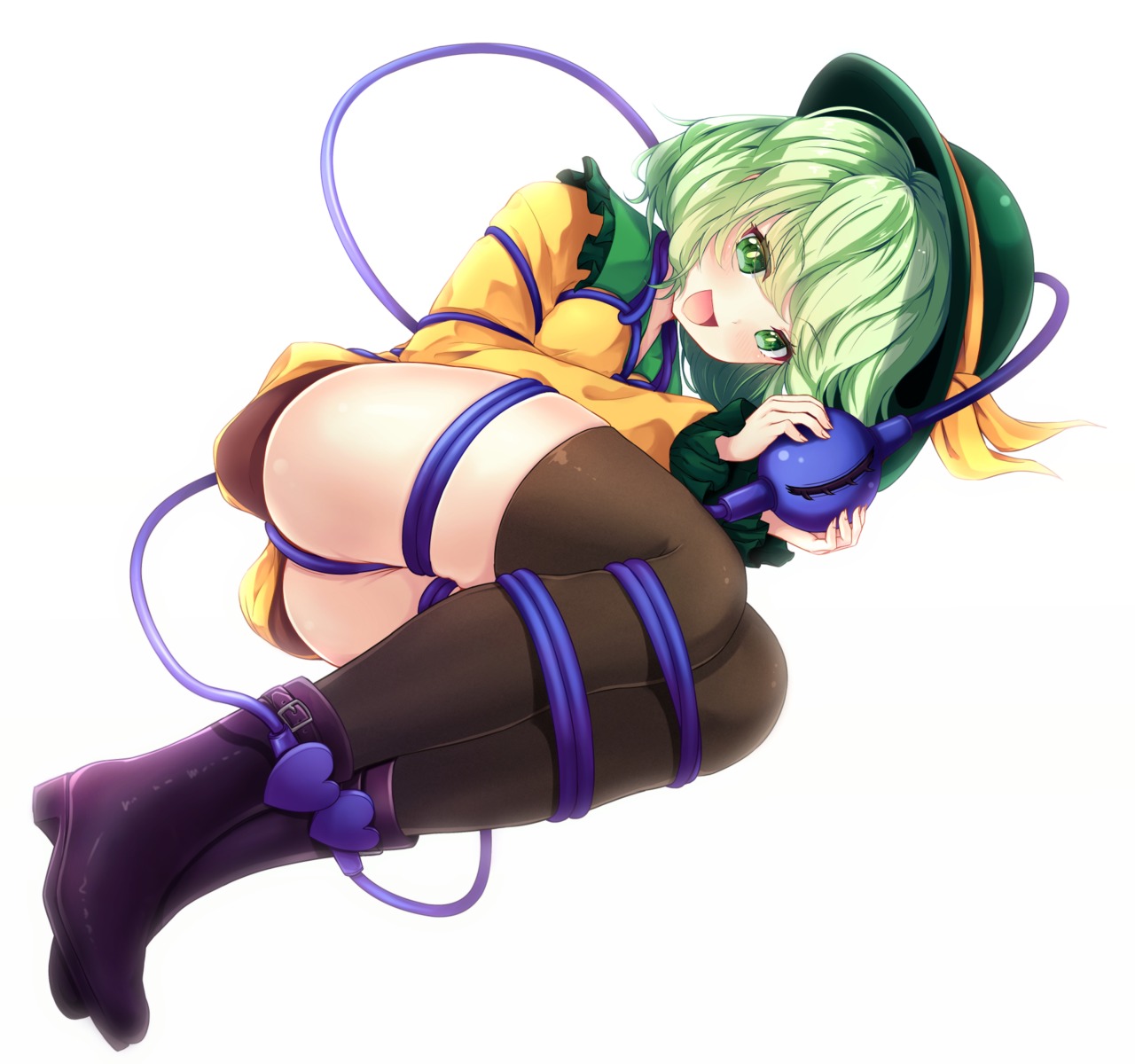 bondage, heels, komeiji_koishi, nekomiyanono, thighhighs, touhou