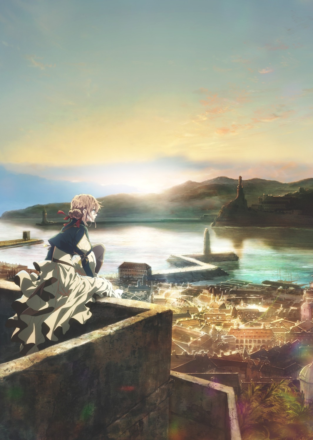 dress, jpeg_artifacts, landscape, takase_akiko, violet_evergarden, violet_evergarden_(character)