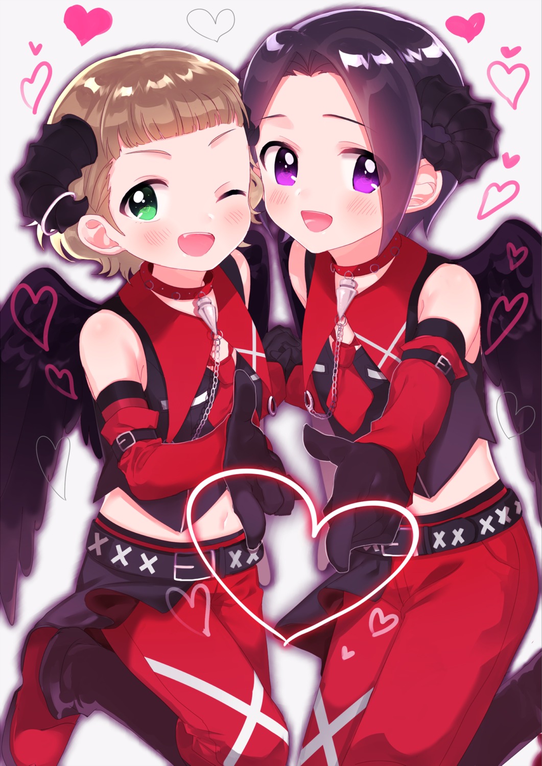 abe_(kumayu), himeno_kanon, horns, okamura_nao, the_idolm@ster, the_idolm@ster_side-m, wings