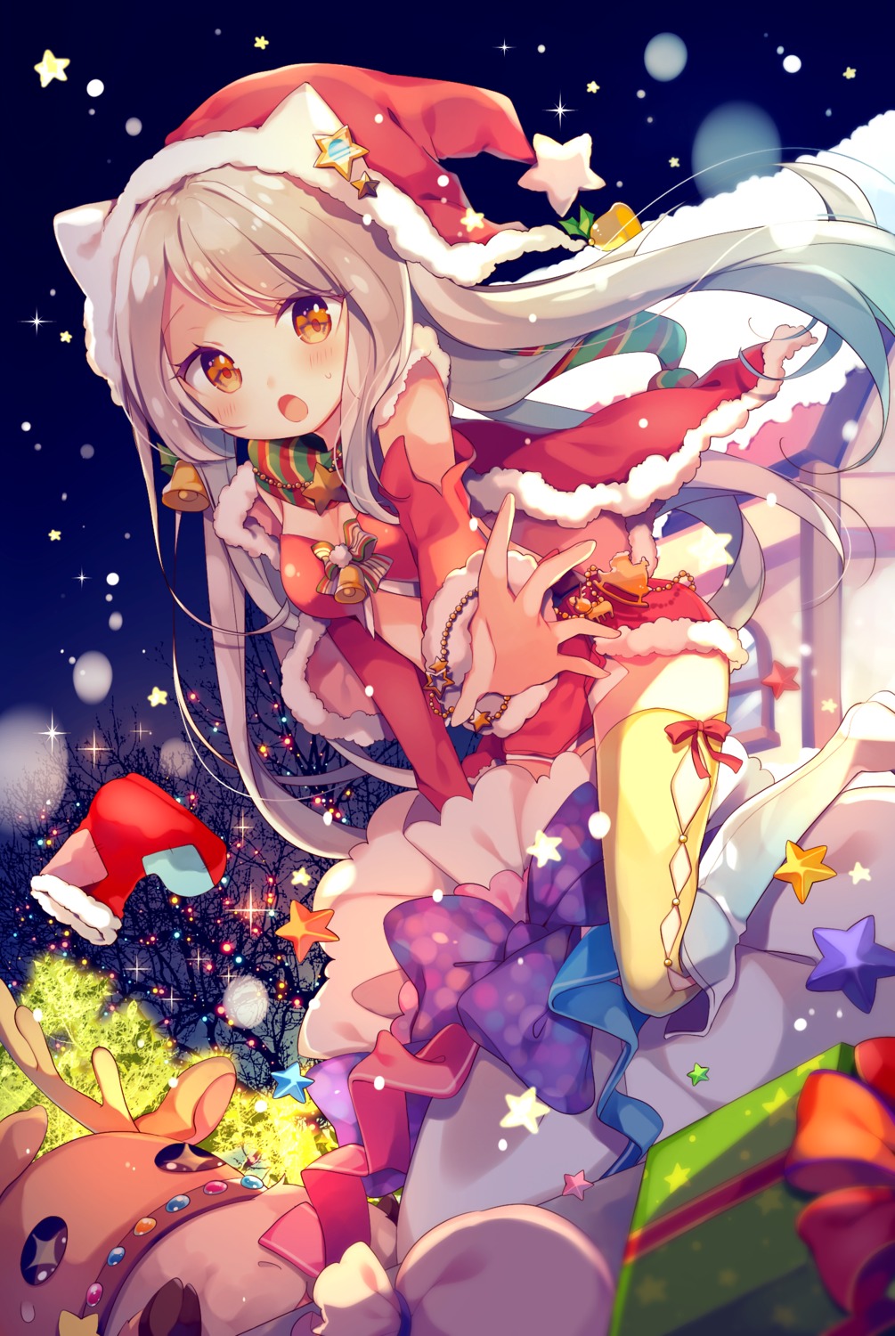 ana, christmas, cleavage, eve_santaclaus, the_idolm@ster, the_idolm@ster_cinderella_girls, thighhighs