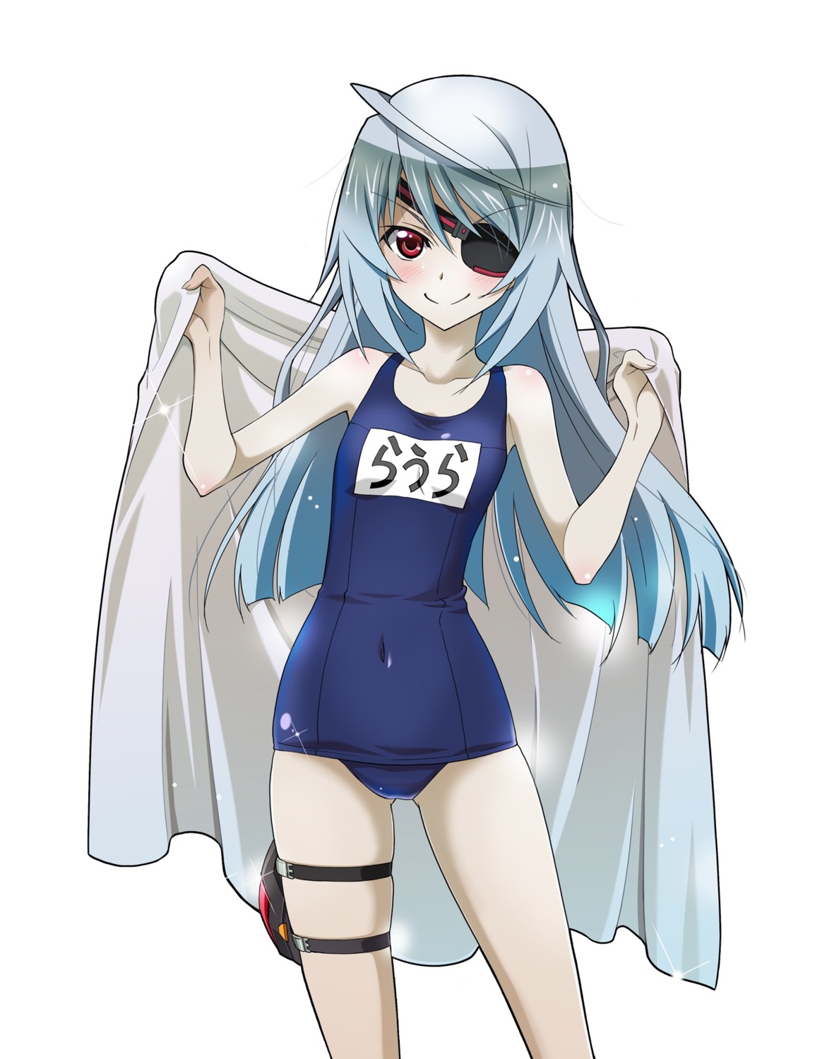 eyepatch, infinite_stratos, laura_bodewig, school_swimsuit, swimsuits