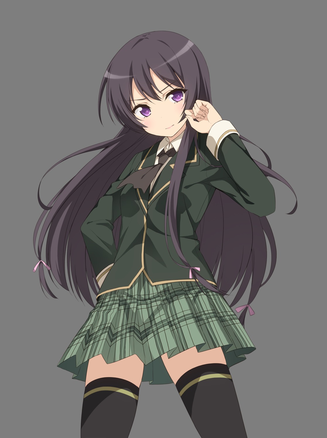 boku_wa_tomodachi_ga_sukunai, mikazuki_yozora, seifuku, thighhighs, transparent_png