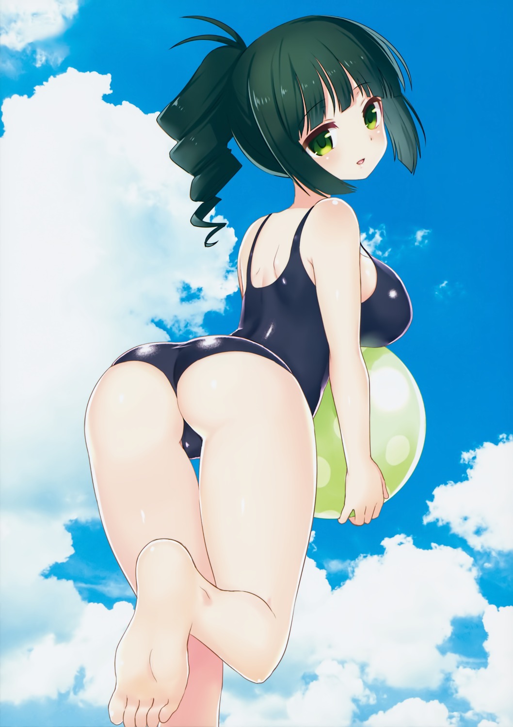 ass, feet, kiyoshi_saya, saki, swimsuits, takimi_haru