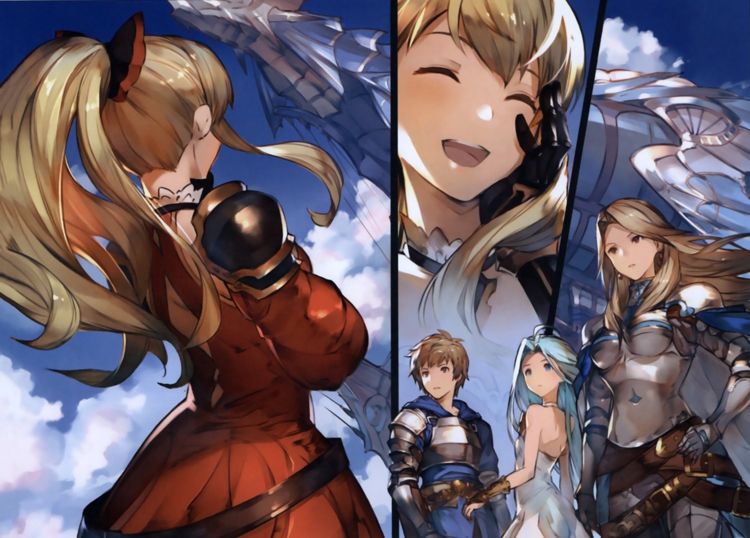armor, dress, gran_(granblue_fantasy), granblue_fantasy, katarina_(granblue_fantasy), lyria_(granblue_fantasy), mecha, minaba_hideo