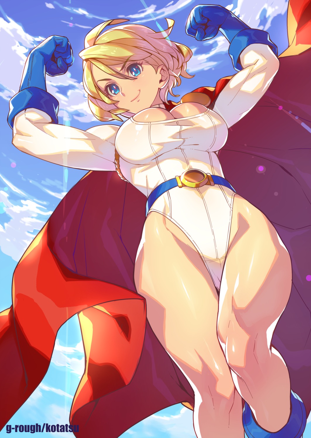 cleavage, dc_comics, kotatsu_(g-rough), leotard, power_girl