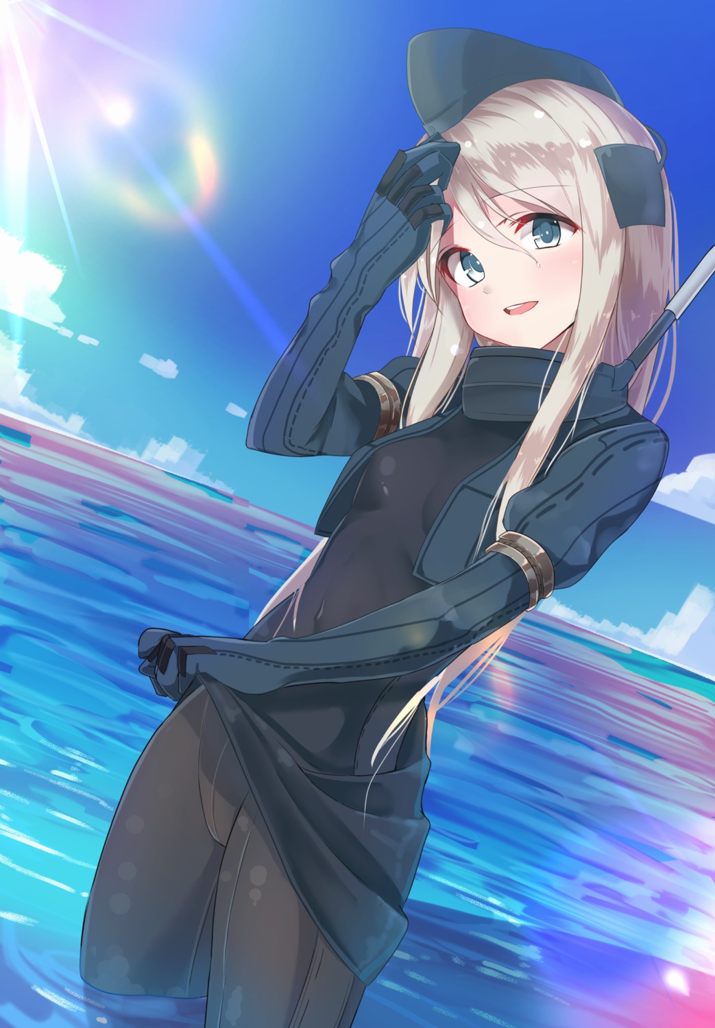 bodysuit, kantai_collection, shirousa, skirt_lift, u-511, wet