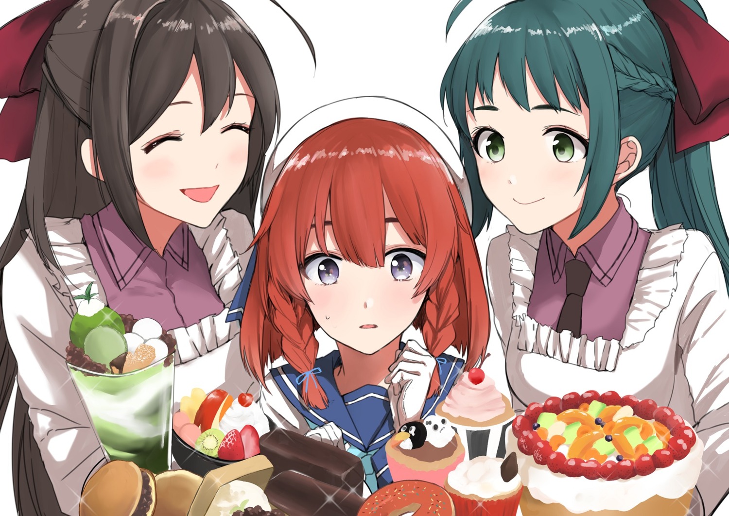 etorofu_(kancolle), irako_(kancolle), kantai_collection, mamiya_(kancolle), morinaga_miki, seifuku