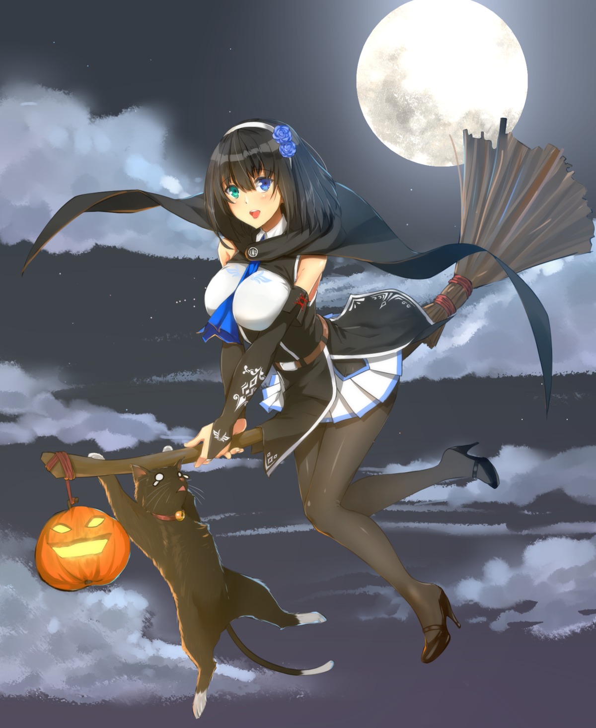 heels, heterochromia, neko, pantyhose, ukeuke