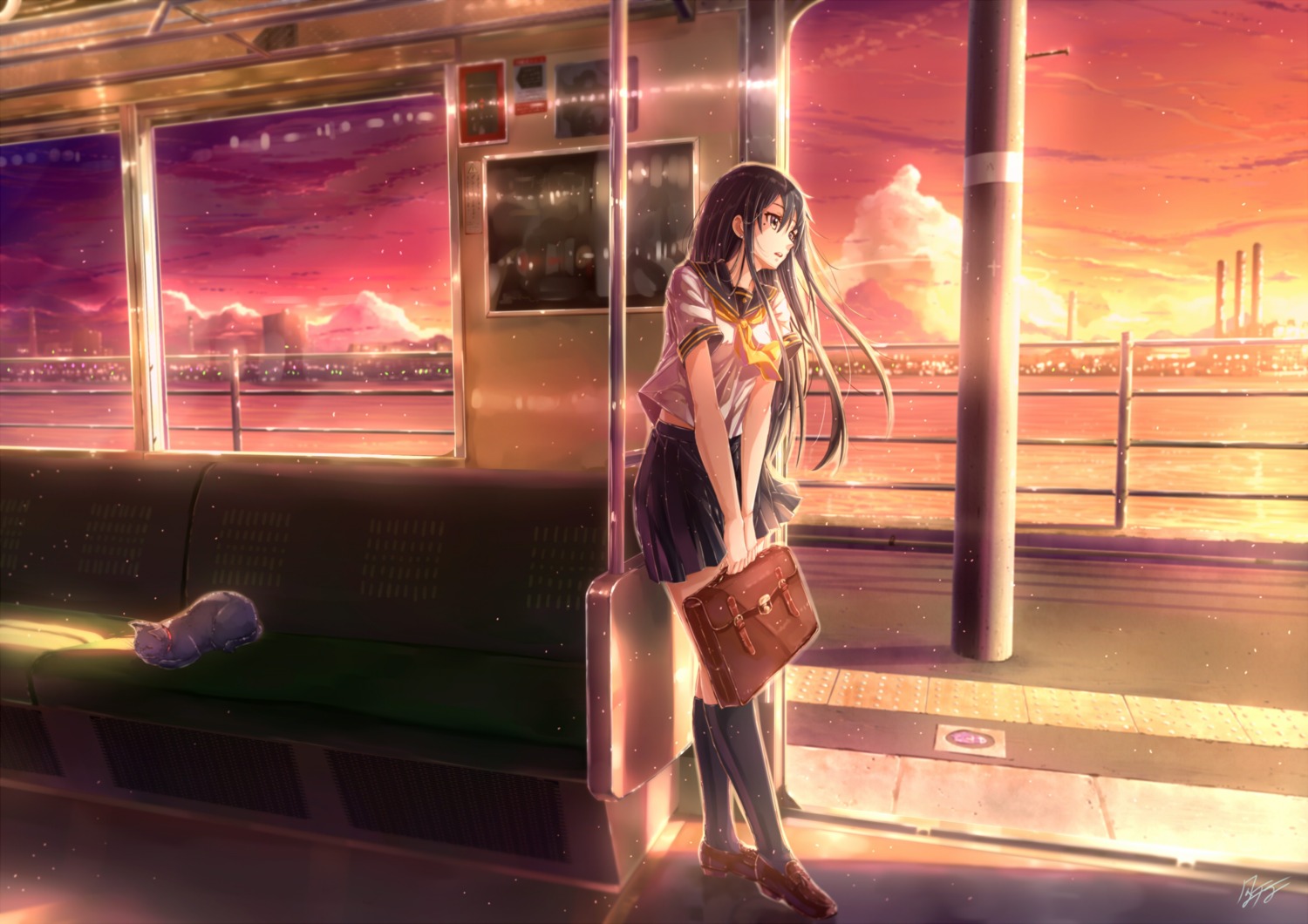 kazeno, neko, seifuku