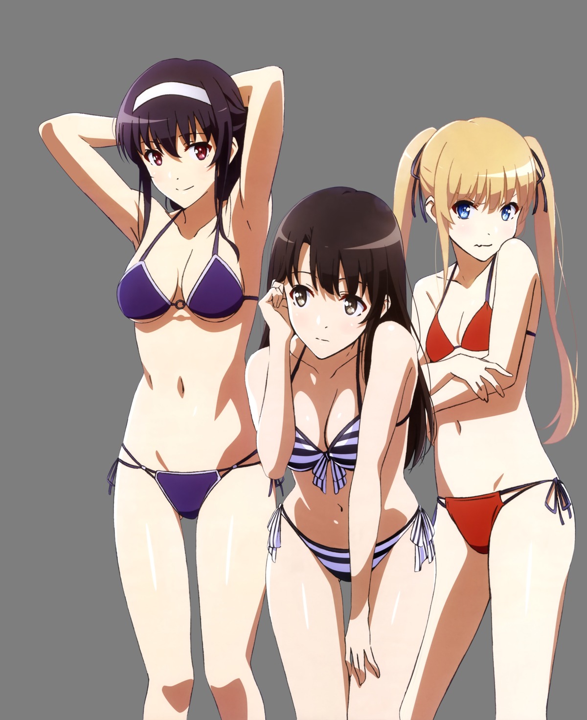 bikini, cleavage, ishida_kazumasa, kasumigaoka_utaha, katou_megumi, saenai_heroine_no_sodatekata, sawamura_spencer_eriri, swimsuits