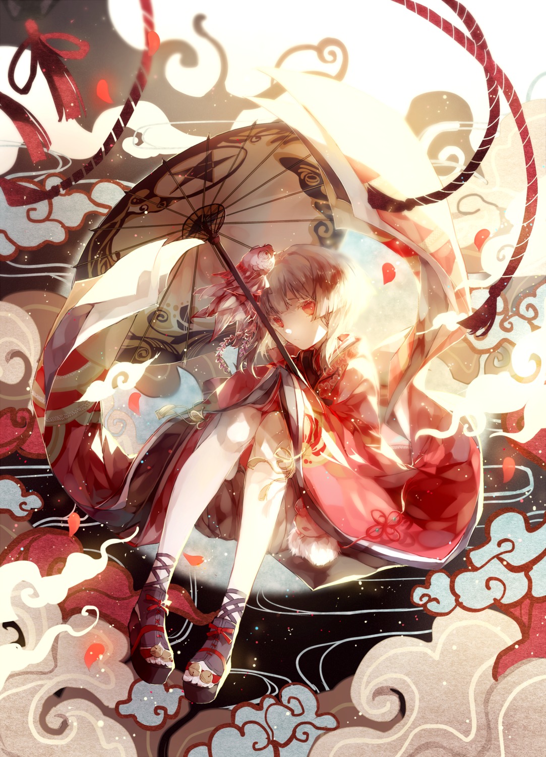 cui_(jidanhaidaitang), kagura_(onmyouji), onmyouji, umbrella