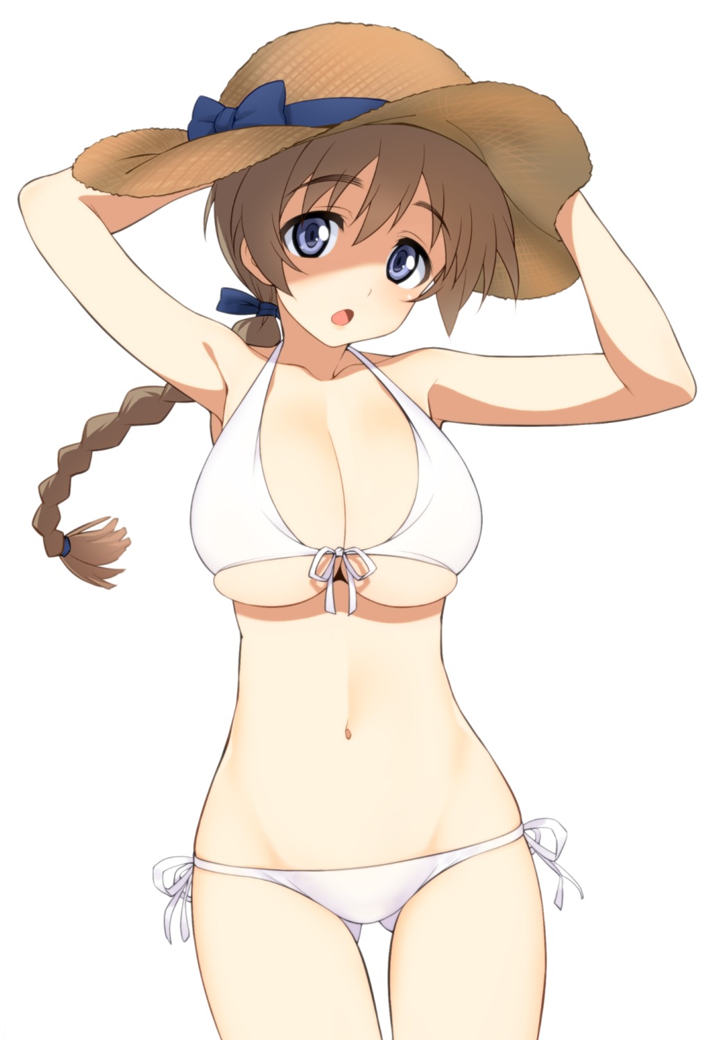 bikini, cleavage, hatanaka, lynette_bishop, strike_witches, swimsuits, underboob