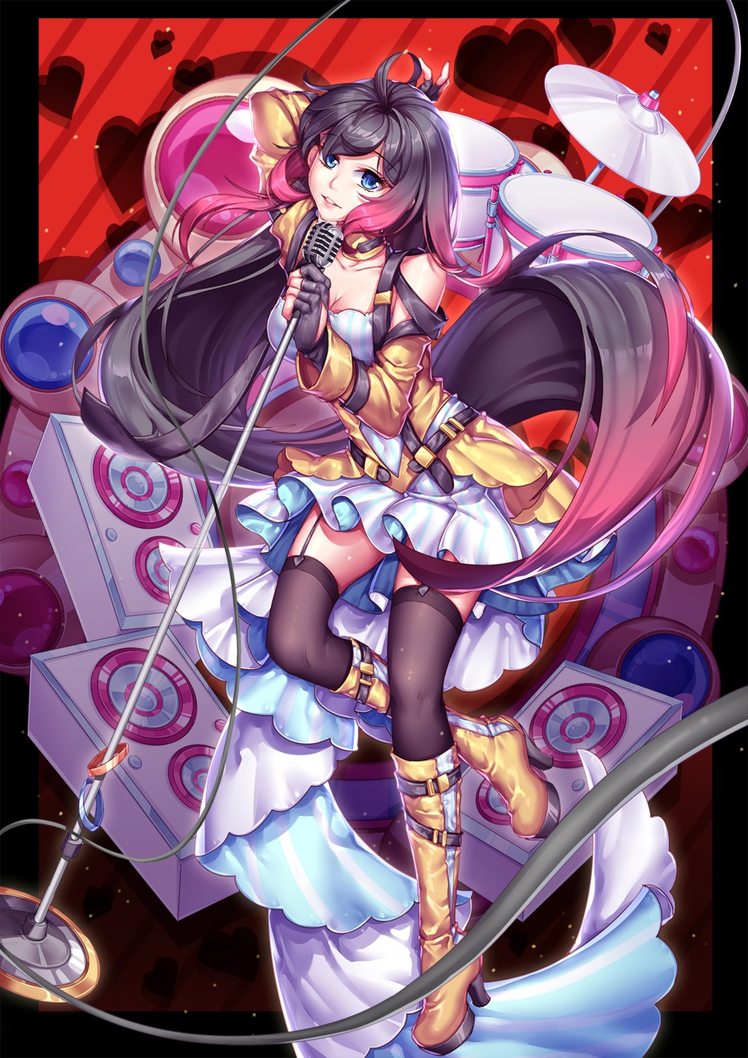 cleavage, dress, heels, kan_(rainconan), stockings, thighhighs