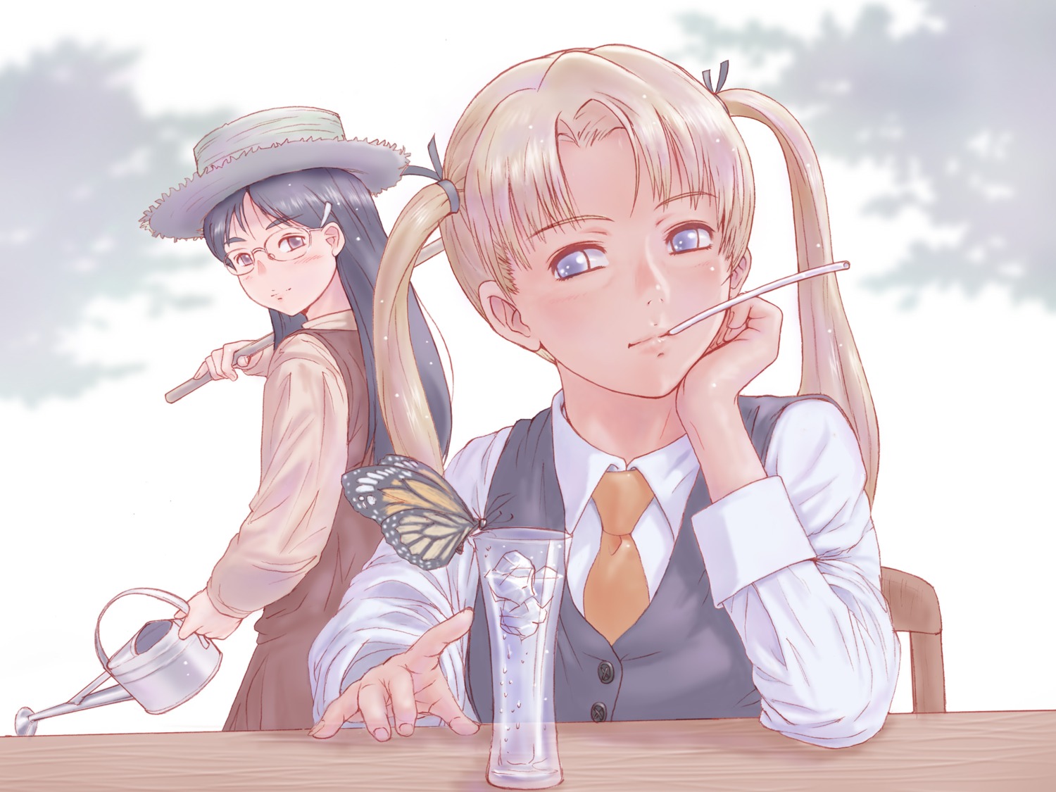 claes, gunslinger_girl, megane, triela, yoshikawa_kazunori