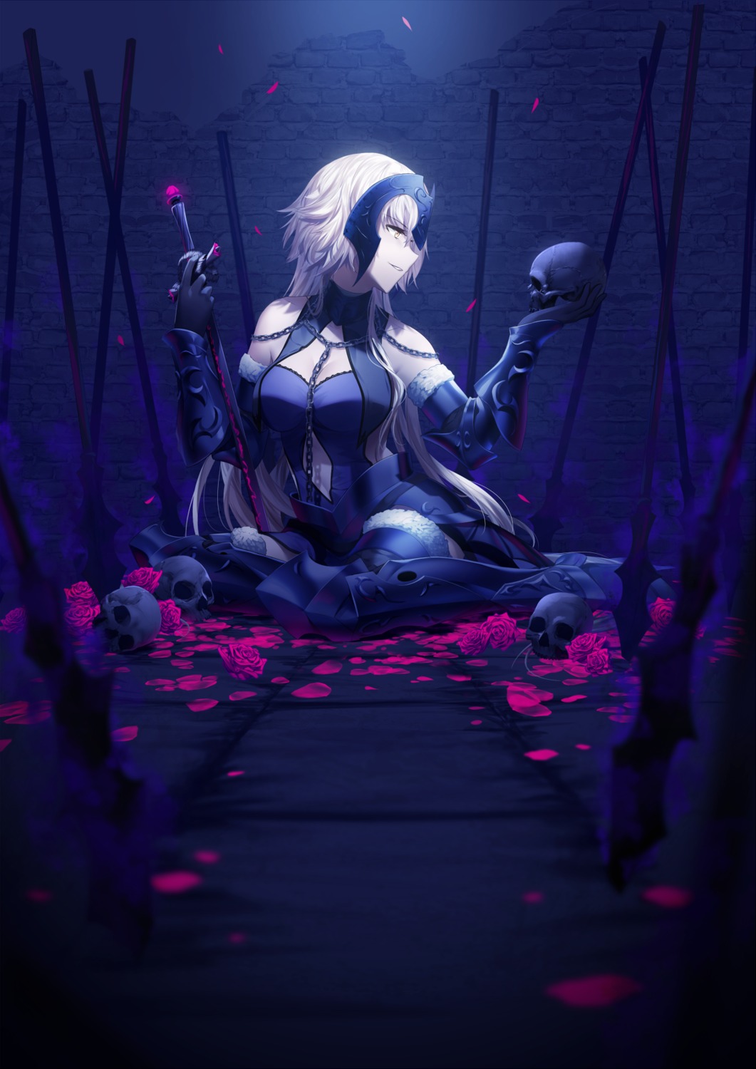 armor, cleavage, fate/grand_order, heels, jeanne_d'arc, jeanne_d'arc_alter_(fate), rimuu, sword, thighhighs