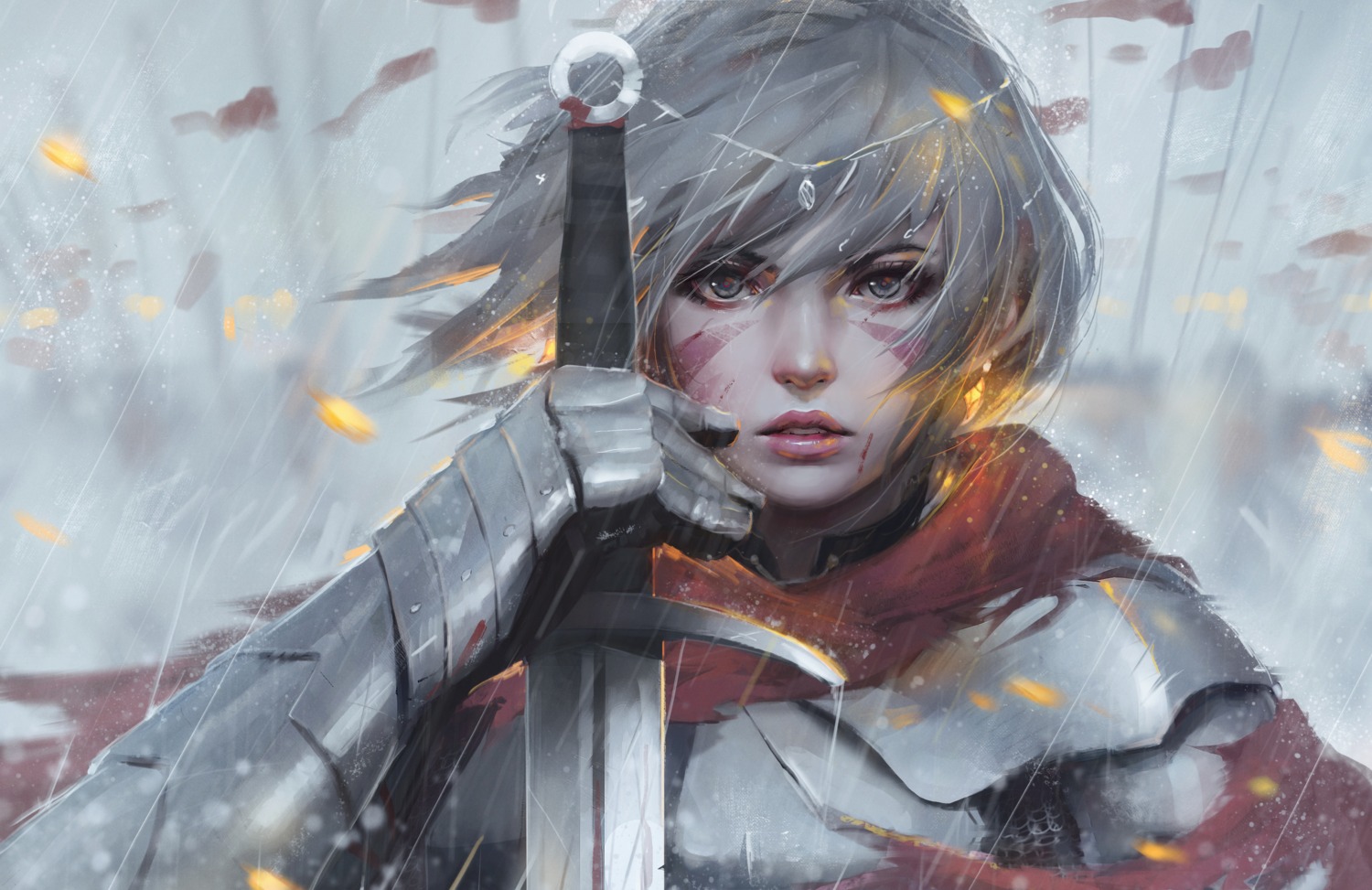 armor, blood, guweiz, sword