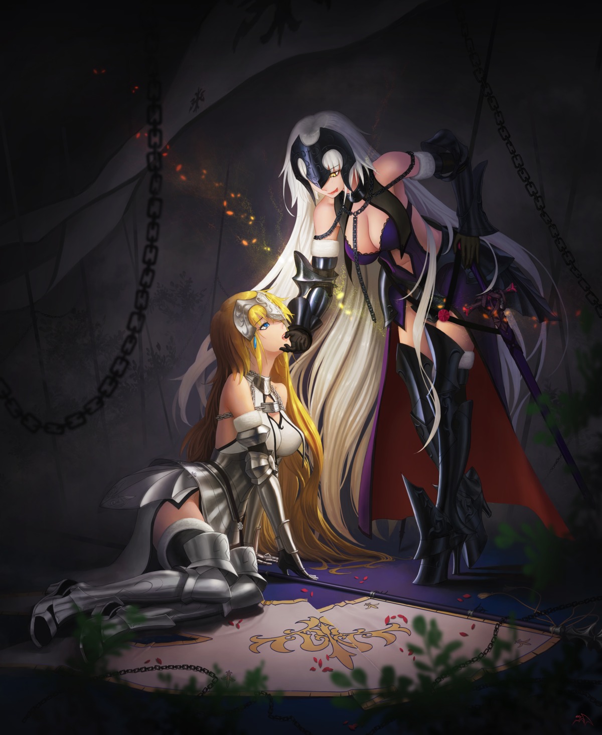 armor, cleavage, darkmuleth, fate/grand_order, heels, jeanne_d'arc, jeanne_d'arc_(fate), jeanne_d'arc_alter_(fate)