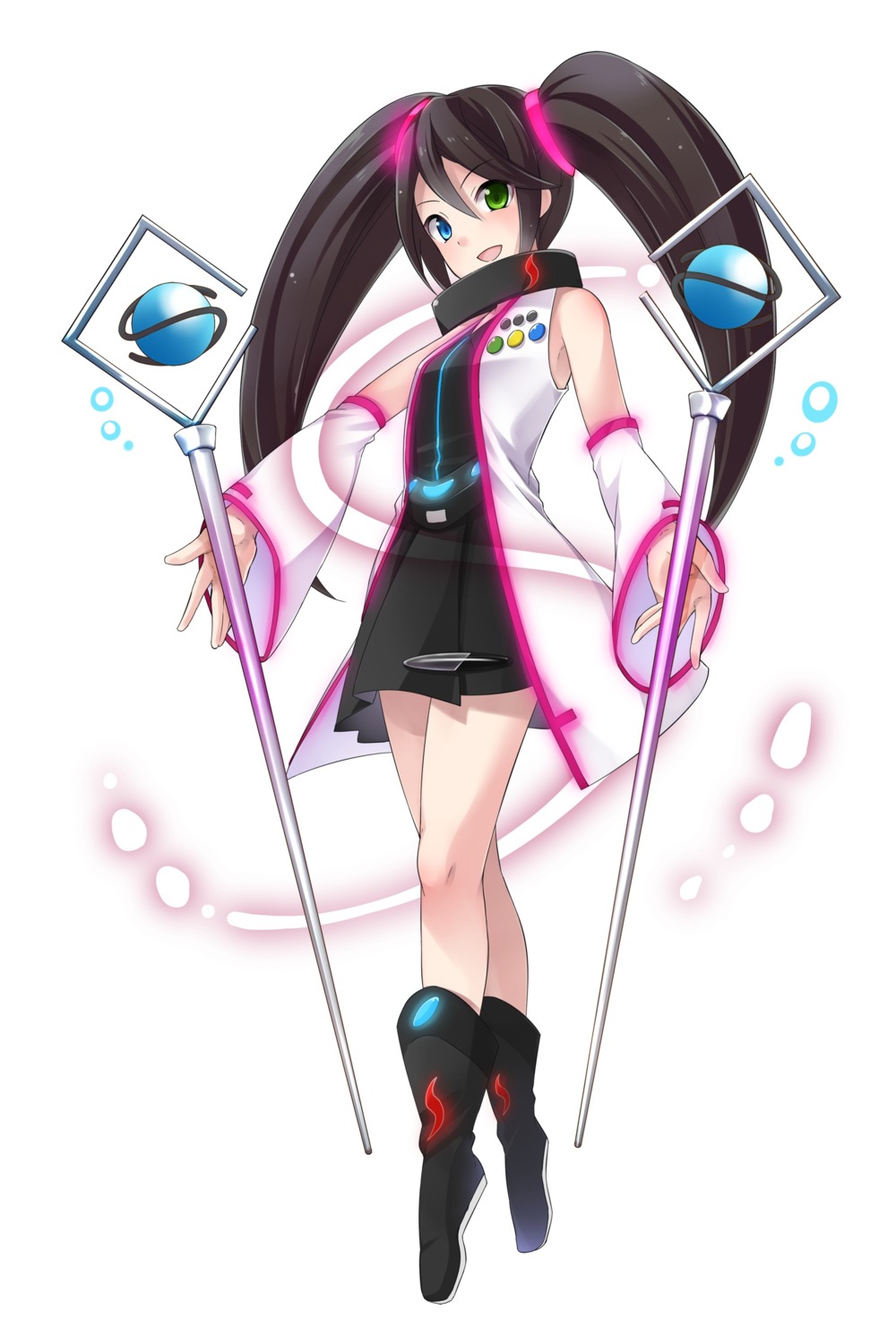 dress, heterochromia, kaden_shoujo, sega_hard_girls, sega_saturn_(sega_hard_girls), tagme