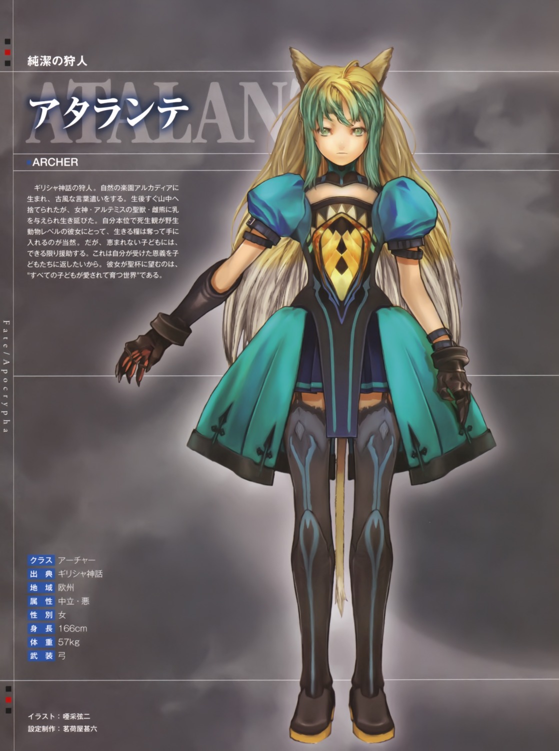 animal_ears, asai_genji, atalanta_(fate), fate/apocrypha, fate/stay_night, stockings, tail, thighhighs