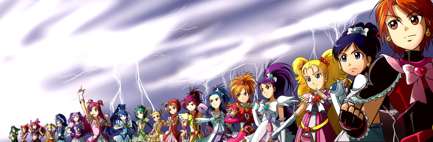 akimoto_komachi, dark_aqua, dark_dream, dark_lemonade, dark_mint, dark_rouge, futari_wa_precure_splash_star, hyuuga_saki