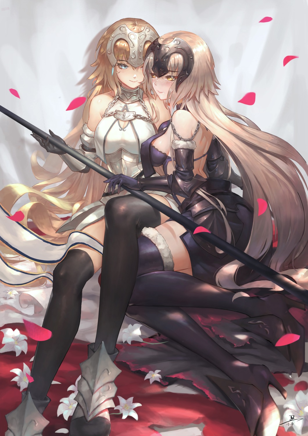 armor, cleavage, duan_henglong, fate/grand_order, heels, jeanne_d'arc, jeanne_d'arc_(fate), jeanne_d'arc_alter_(fate)