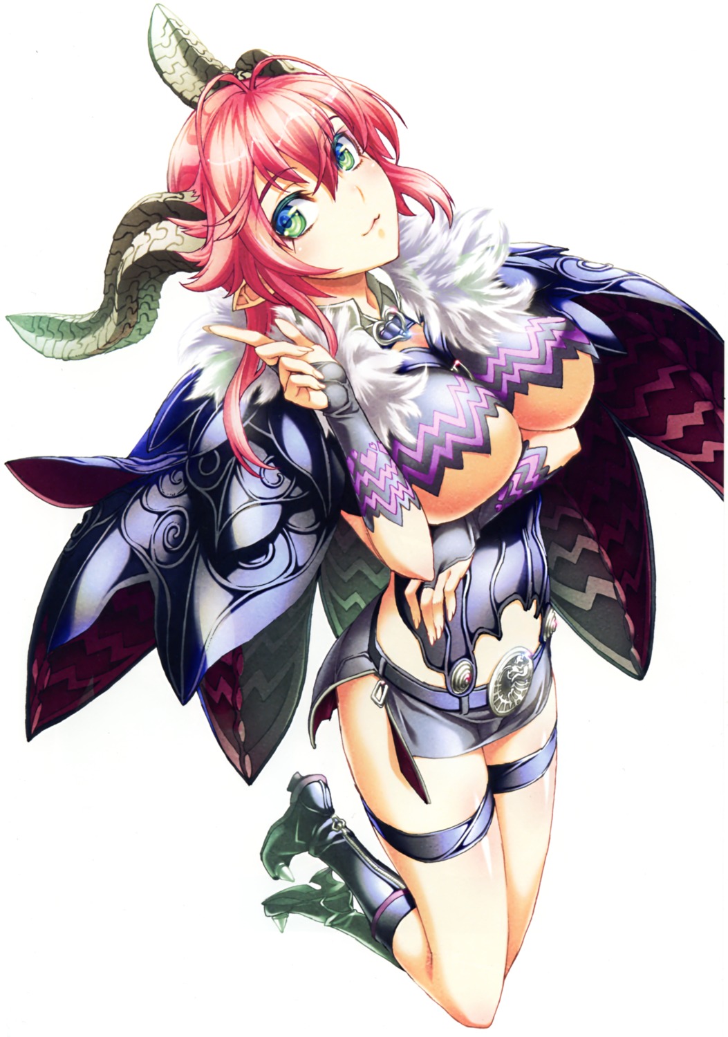 asmodeus_(the_seven_deadly_sins), breast_hold, garter, heels, horns, niθ, pointy_ears, the_seven_deadly_sins, underboob