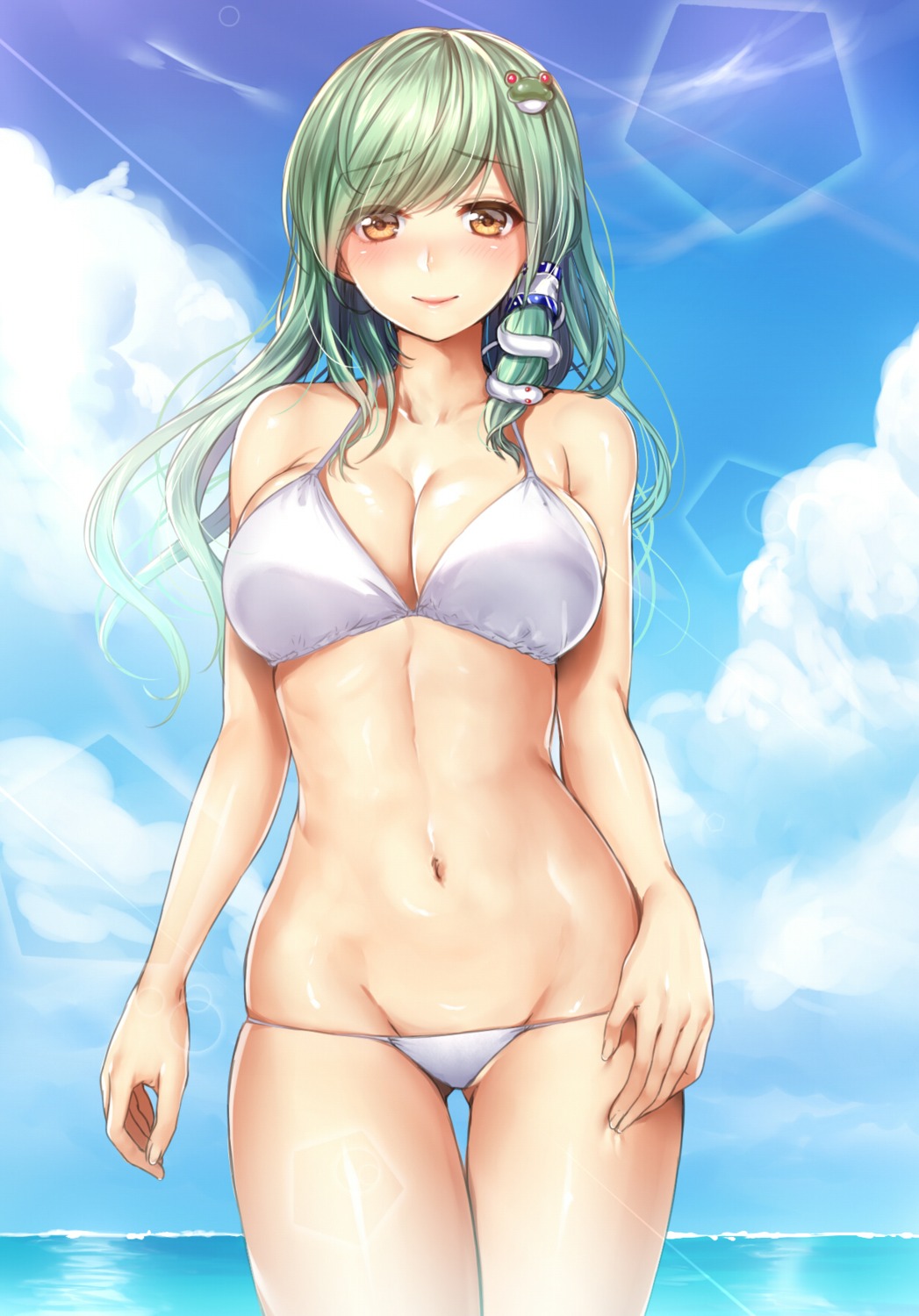 bikini, cleavage, kanzaki_maguro, kochiya_sanae, swimsuits, touhou