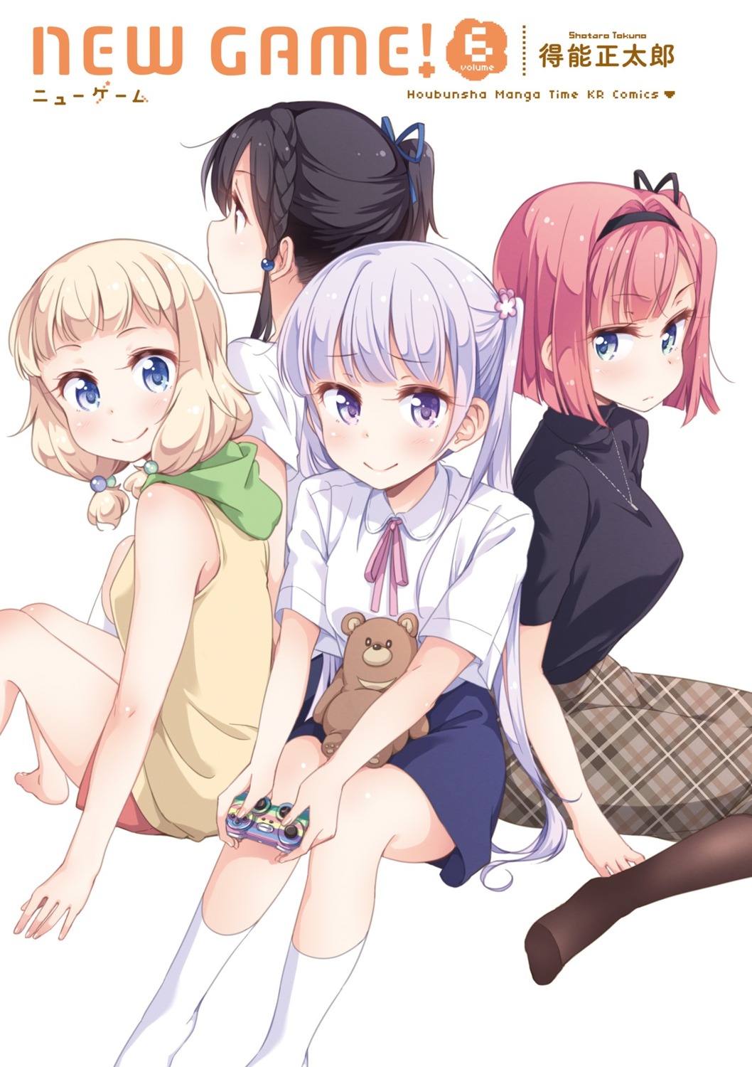 business_suit, feet, mochizuki_momiji, narumi_tsubame, new_game!, sakura_nene, suzukaze_aoba, thighhighs