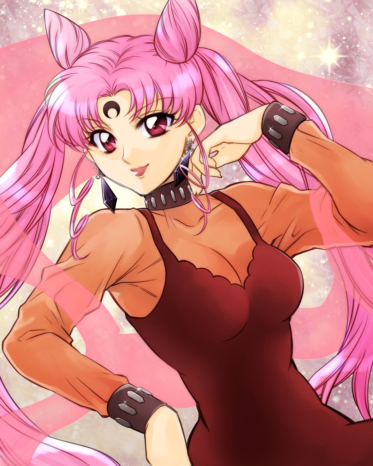bishoujo_senshi_sailor_moon, black_lady, cleavage, dress, masateruteru, see_through
