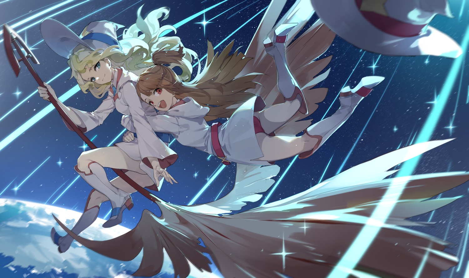 atsuko_kagari, diana_cavendish, heels, little_witch_academia, nine_(liuyuhao1992), pantsu, seifuku, witch