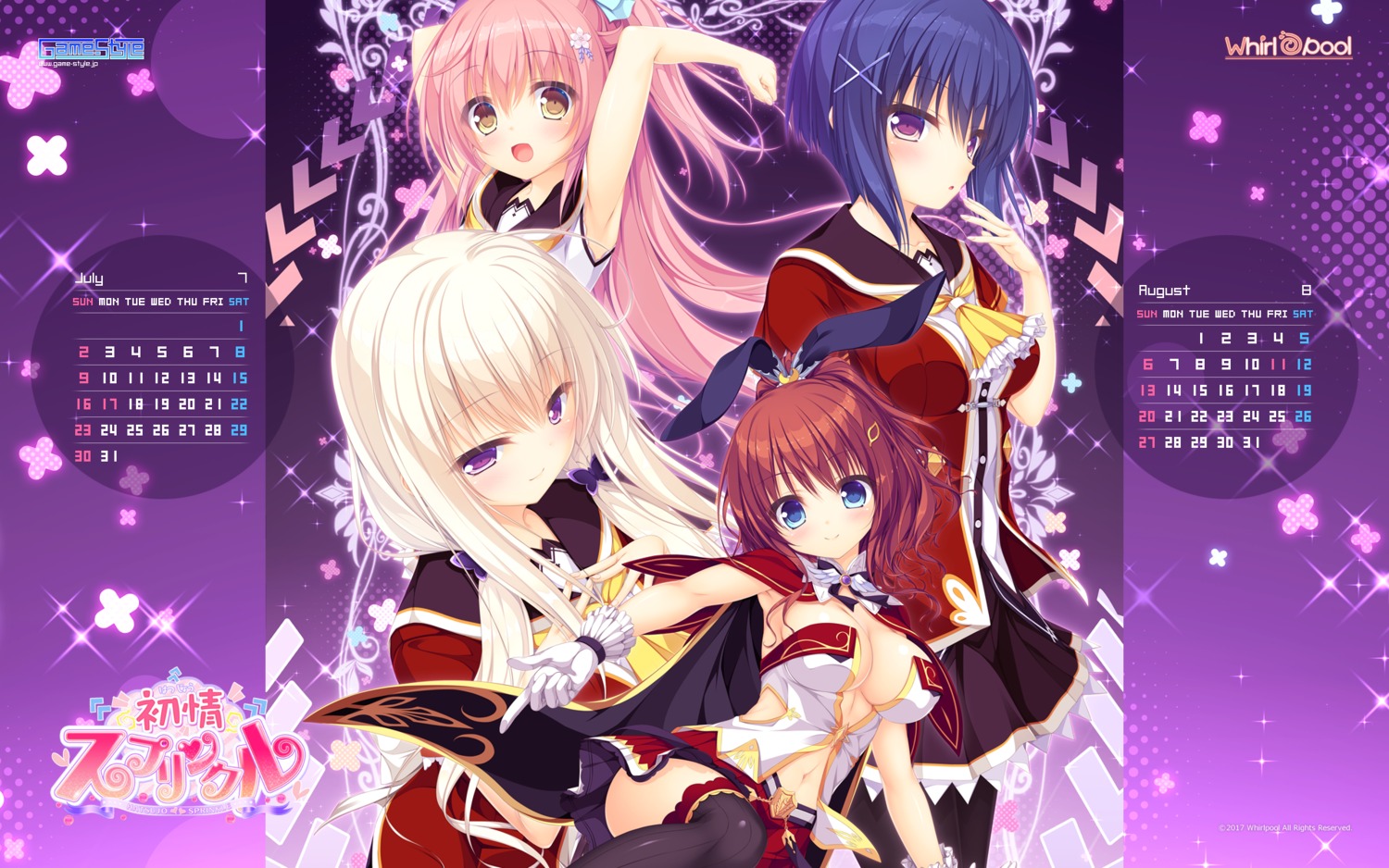 calendar, game-style, hanabusa_koharu, hatsujou_sprinkle, hinata_mio, meidou_hazuki, mikagami_mamizu, momosaki_shizuku