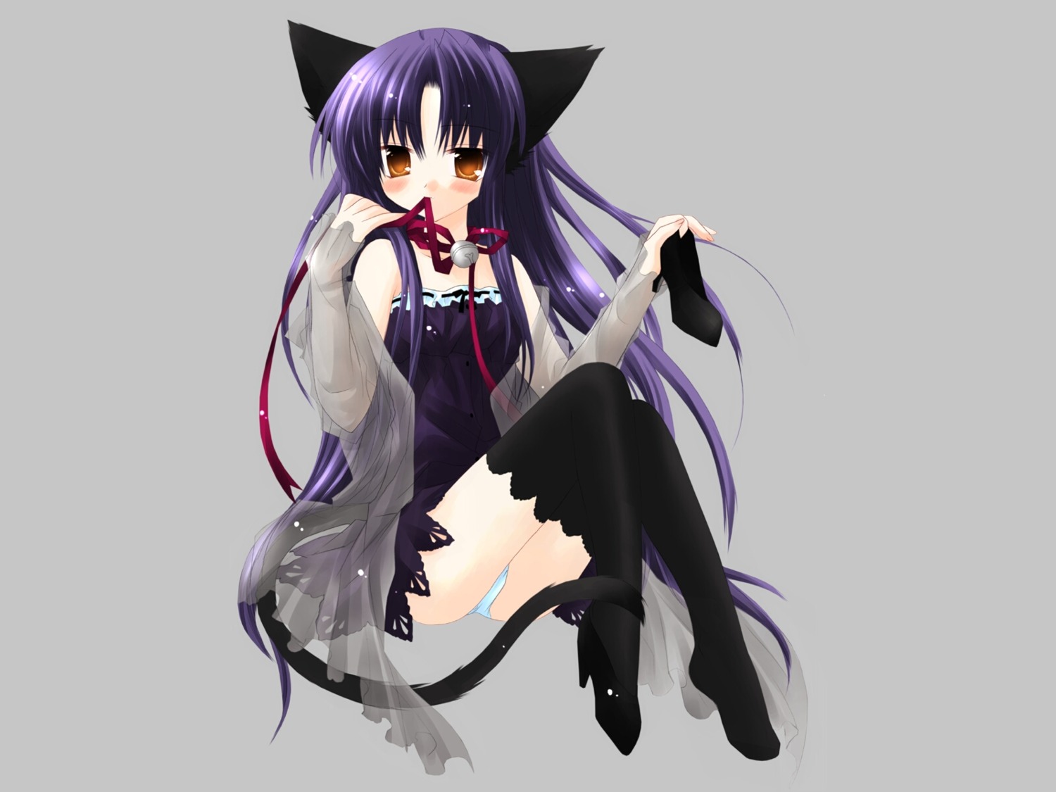 animal_ears, nekomimi, pantsu, pure_pure, sakurazawa_izumi, thighhighs, tobari, wallpaper