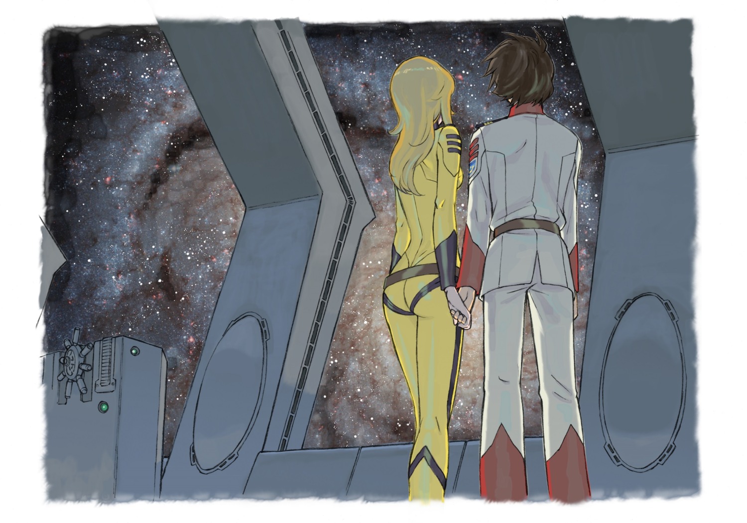 ass, bodysuit, kodai_susumu, mori_yuki, murakawa_michio, uchuu_senkan_yamato, uchuu_senkan_yamato_2199, uniform