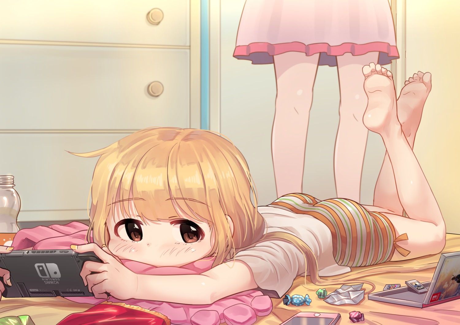 bike_shorts, feet, futaba_anzu, kamille_(vcx68), the_idolm@ster, the_idolm@ster_cinderella_girls