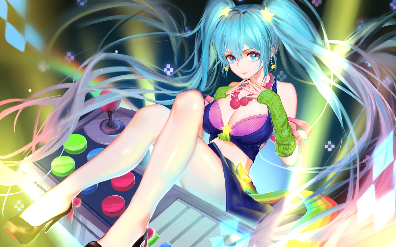 cleavage, heels, league_of_legends, qidai, sona_buvelle