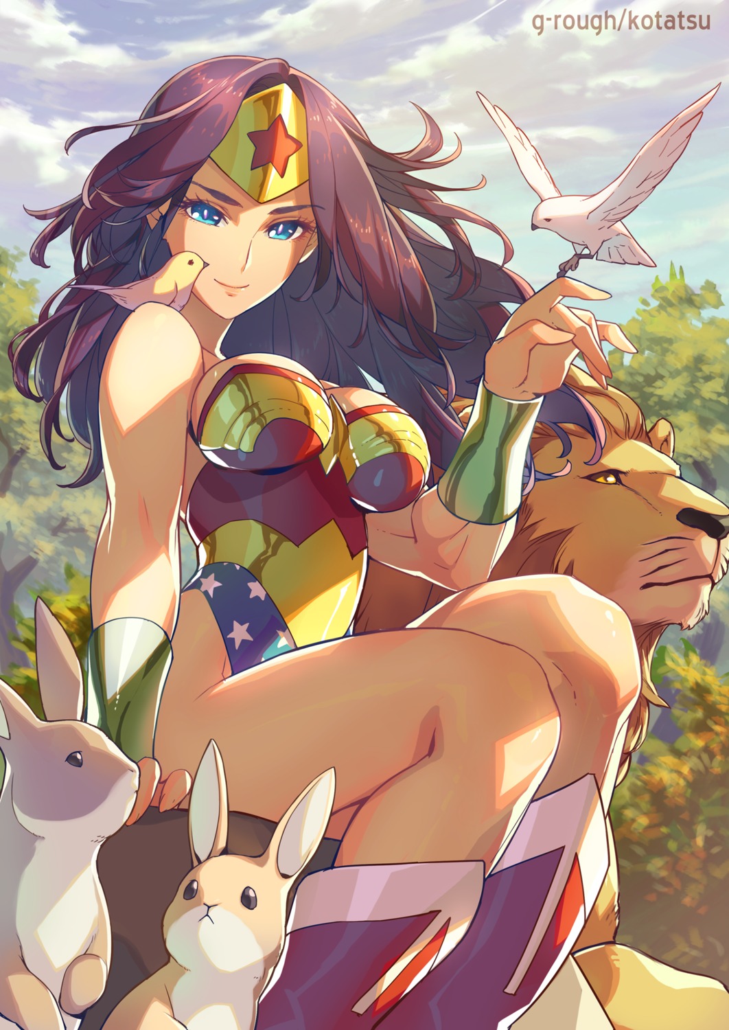 armor, cleavage, dc_comics, kotatsu_(g-rough), leotard, wonder_woman, wonder_woman_(character)