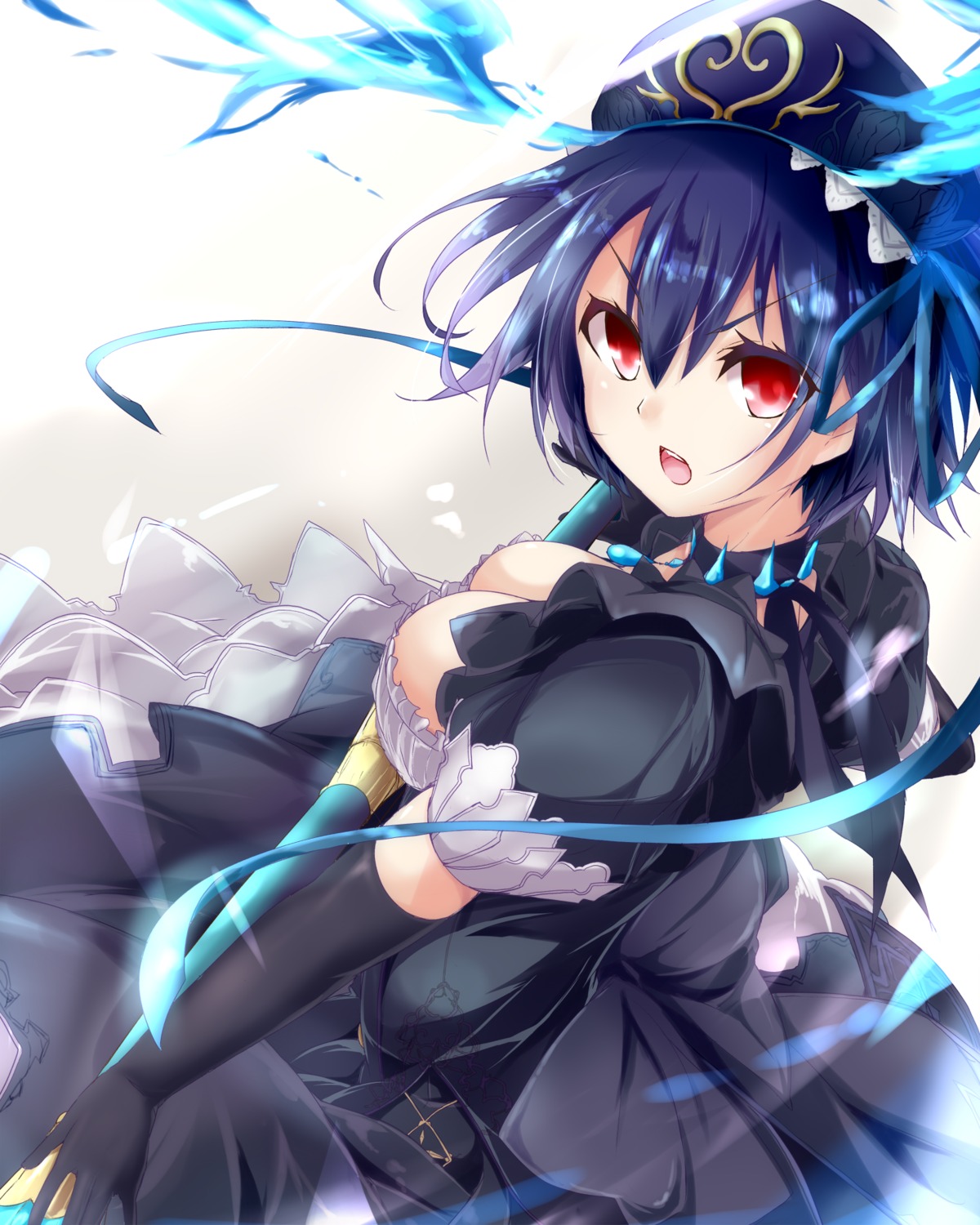 alice_(sinoalice), cleavage, dress, nanaume_(shichimi_tougarashi), sinoalice, weapon